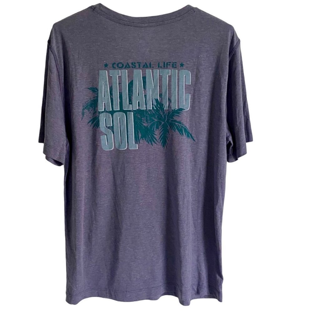 Atlantic Sol Coastal Life Purple Graphic Tee Shirt Men's Large NEW